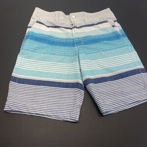 Mossimo Supply Co Men's Stripe Swim Board Hybrid Shorts Blue Gray Size 32‎